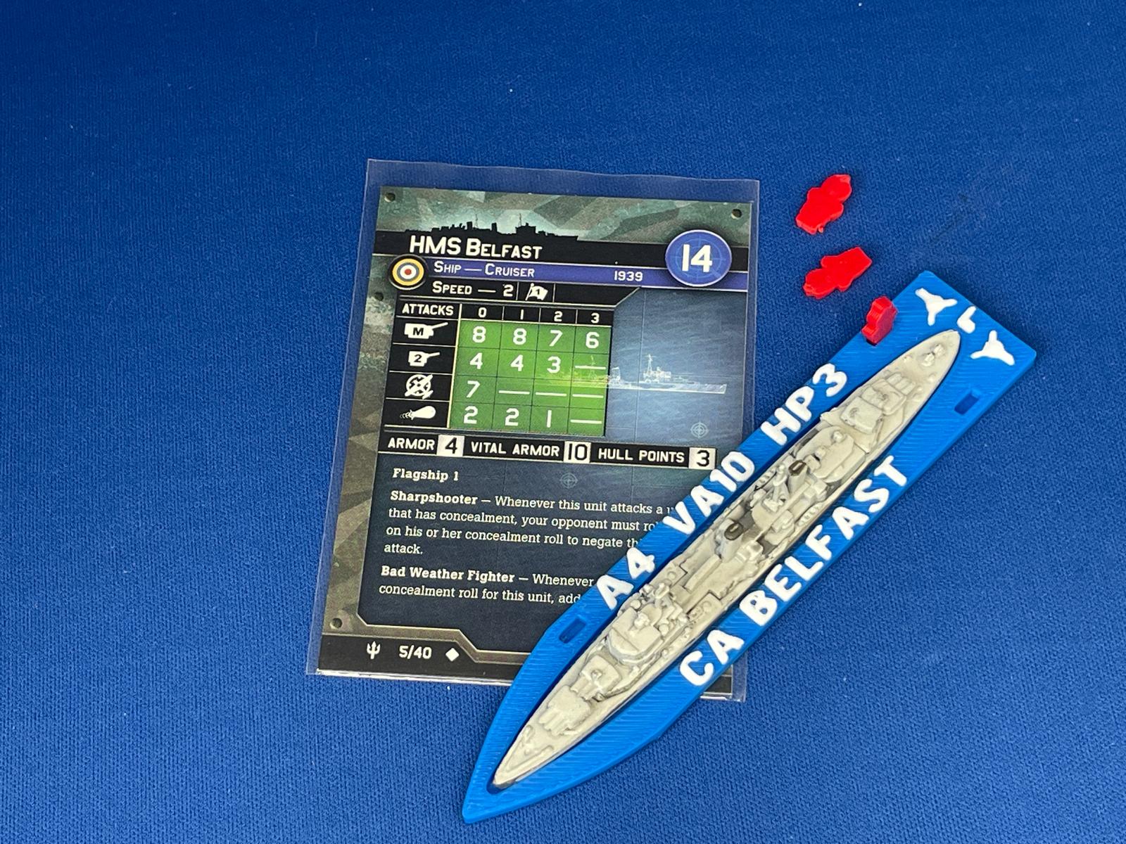 冥ラスヴォス カードセット War at Sea GKM Z20 Karl Galster Ship Base - Game Aid by The Fun